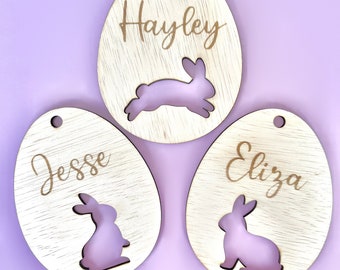 Easter Bunny Egg Personalised Tag | Easter Hunt | Custom Tags | Timber Kids Easter Basket | Egg Hunt | Easter Decor | First Easter