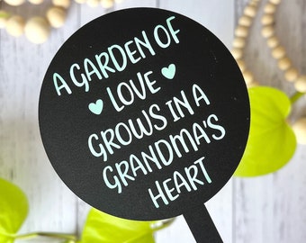A Garden Of Love Grows Plant Stake | Grandma | Nana Planter Tag | Gift For Mum | Pot Plant Stick | Personalised Gift | Mother’s Day