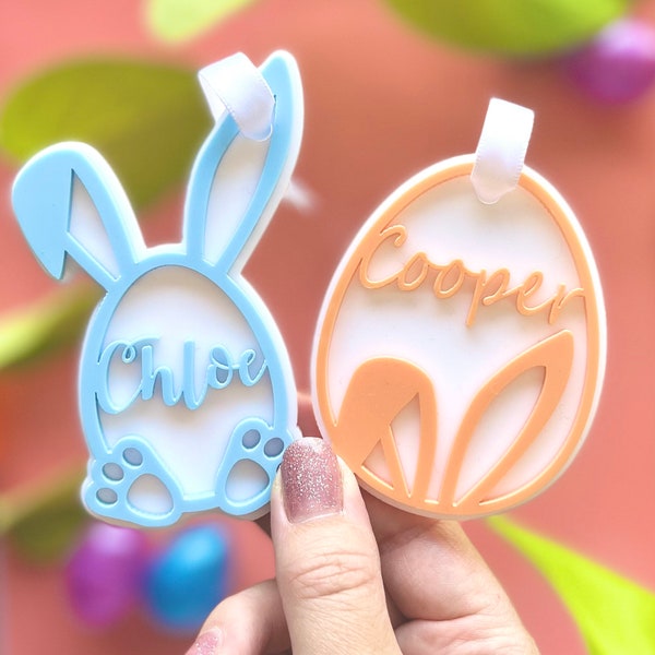 Easter Hunt Personalised Tag | Easter Bunny | Easter Egg | Custom Tags | Timber Kids Easter Basket | Egg Hunt | Easter Decor | First Easter