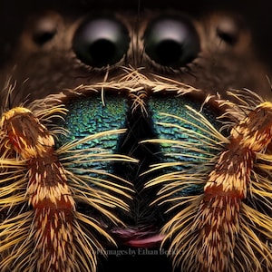 11”x14” Phidippus audax jumping spider print, signed in 16x20 mat