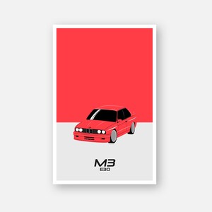 BMW M3 Poster - Illustrated Car Print