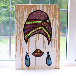 Crown- Art Print | Headscarf | Portrait | Home Décor | Prints | Wall Art | Female | Digital Art | African Art | Art Deco | Black Owned |