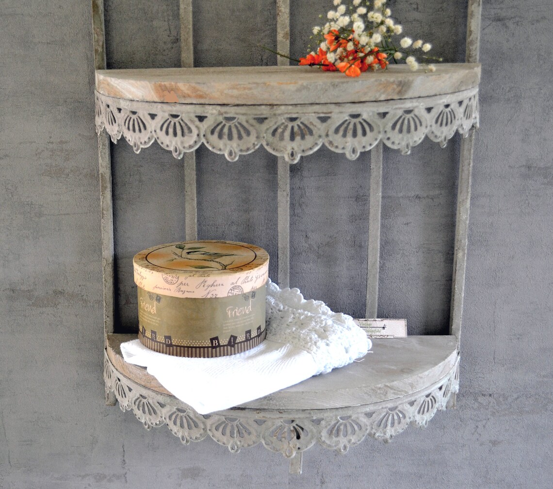 Wall shelf in metal in vintage style Etsy