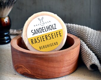 Haslinger Rasierseife, Sandelholz, Seife, Rasur, Naturprodukt, nachhaltig, besonders pflegend