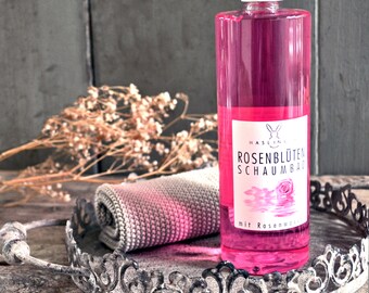 Schaumbad Rosenblüten, Badezusatz, mit Rosenwasser, von Haslinger,