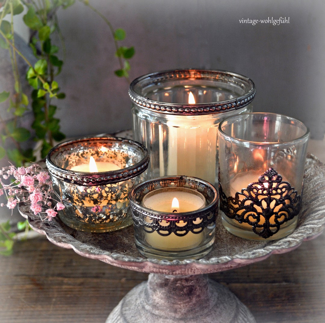Tea Light Holder Lanterns Candle Holder in Vintage Style Etsy