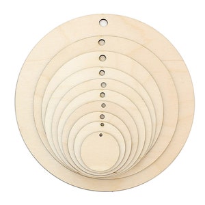 Forma circolare in legno, ritaglio fai-da-te, regalo artigianale in legno a forma geometrica rotonda semplice non verniciata, per artigianato