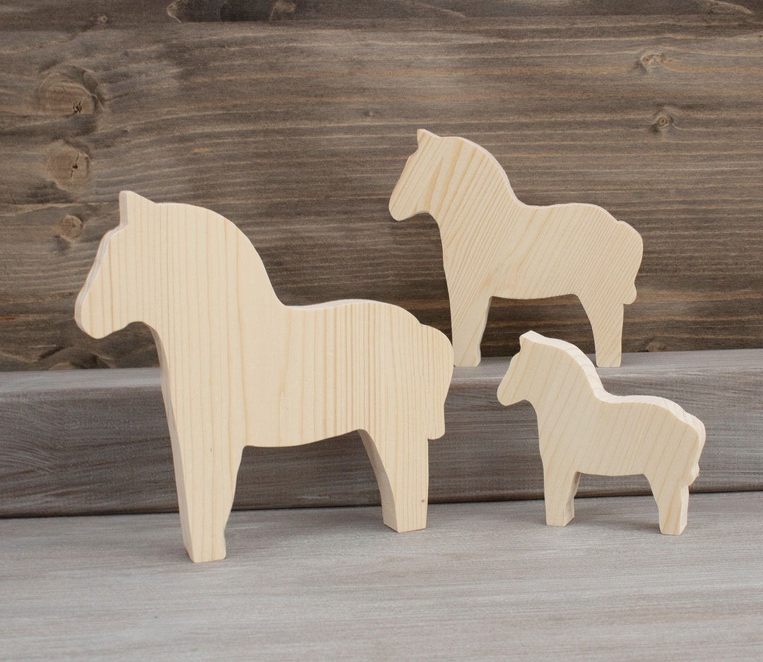 Unfinished Wooden Horse Cutout, Wood Shape Craft DIY, Home Decor