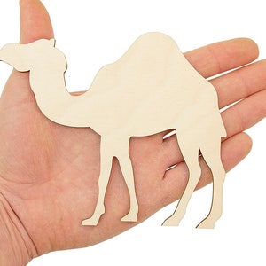 Forma cammello in legno (14 cm), abbellimenti Forma vuota Decorazione artigianale Ritagliata MD0162