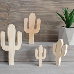 Ritaglio di cactus in legno non finito, Piante di legno Spazi vuoti Artigianato fai-da-te, Decorazioni per la casa, Abbellimenti, Decoupage MDS051