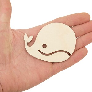 Forma di balena in legno (8 cm), ritaglio di animale, decorazione appesa artigianale regalo decoupage taglio laser MD0285