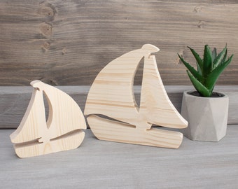 Unfinished Wooden Sailboat Cutout, Wood Boat Blanks Craft DIY, Home Decor, Embellishments, Decoupage MDS038