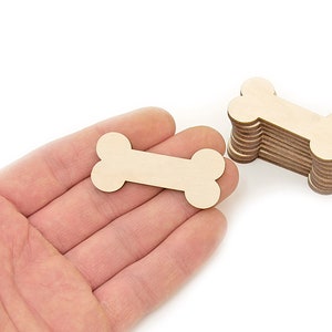 10x Huesos de perro de madera Recortes (5 cm) Pie de animal, Forma de hueso de perro gato de madera, Adornos Forma en blanco Decoración artesanal MD0054