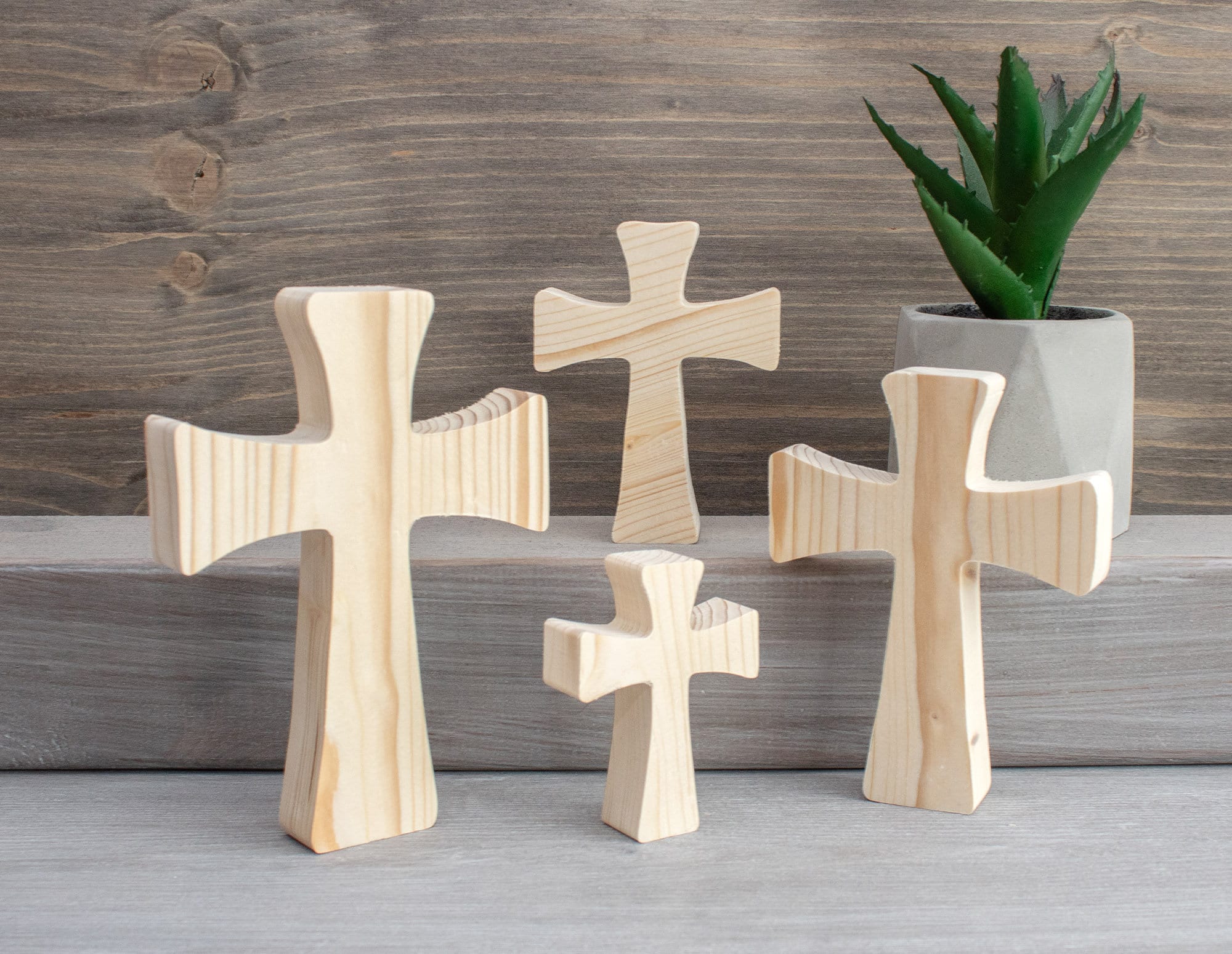 30PCS Unfinished Wooden Crosses Bulk Wooden Cross Ornaments for