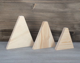 Unfinished Wood Triangle, Mountain Blanks, Wood Cutout Craft DIY, Home Decor, Embellishments, Decoupage MDS011