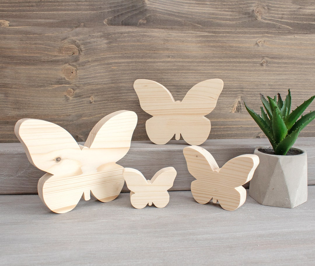 Unfinished Wooden Butterfly Cutout, Wood Butterflies Blanks Craft DIY