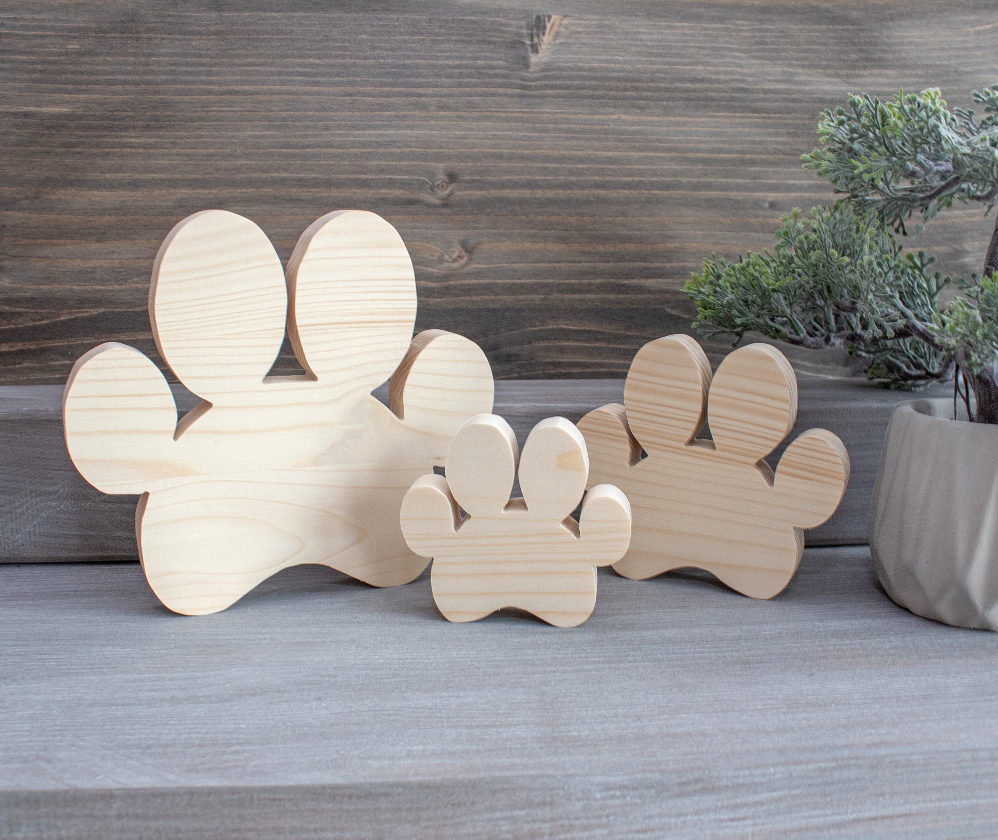 20 Sagome In Legno A Forma Di Zampa Di Cane E Gatto, 10x8.5 Cm, Ritagli Per Decorazioni Fai Da Te, Etichette E Scrapbooking - 3