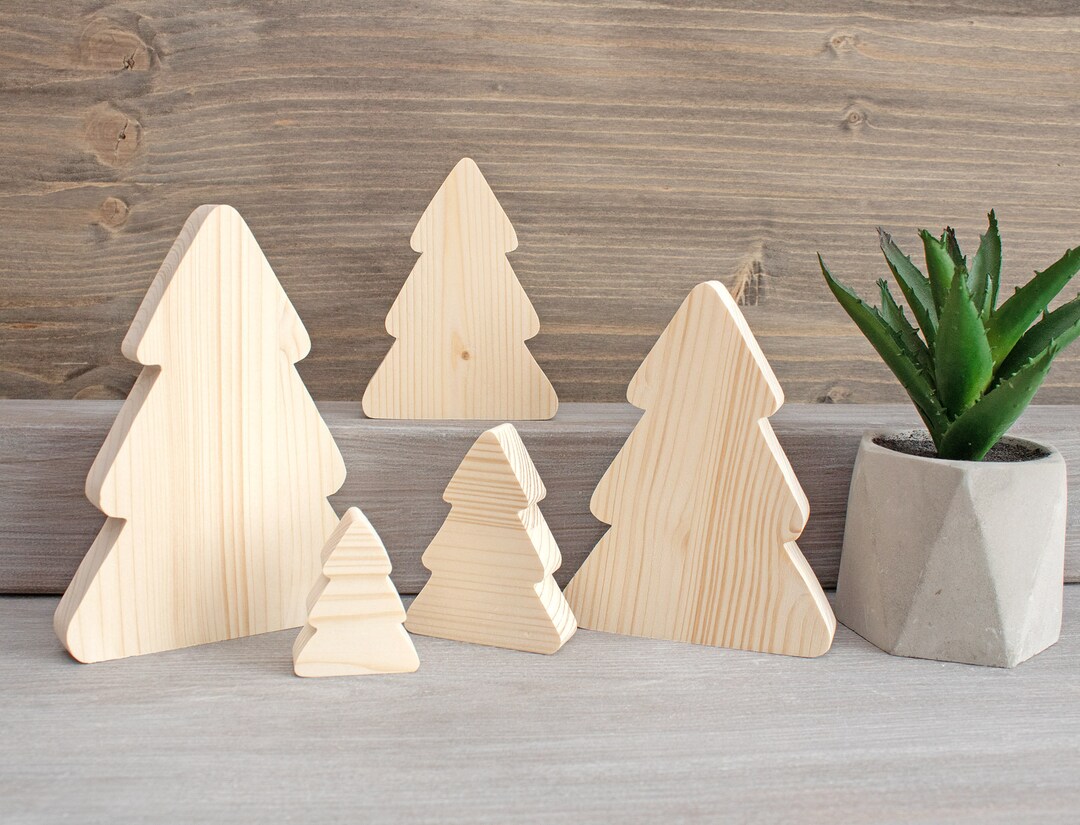 Unfinished Wooden Christmas Tree Cutout, Wood Blanks Craft DIY, Home