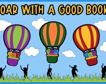 Soar With A Good Book!, Bulletin Board Kit, School, Reading, Teacher, Librarian, Library, Classroom, Door Decoration, Hallway Decoration