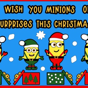 Minions Christmas Bulletin Board Kit, Christmas, Holidays, Winter, School, Teacher, Librarian, Library, Classroom, Door Decoration, Hallway