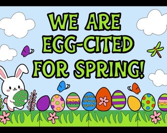 Spring Bulletin Board Kit: Easter Bunny Classroom Decor