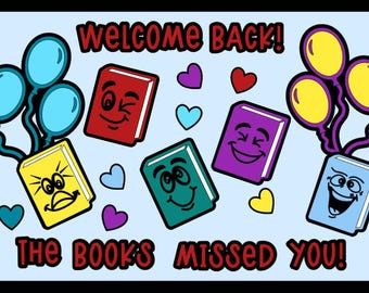 Welcome Back to School Bulletin Board Kit: Classroom Library Decor