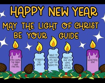 Happy New Year Bulletin Board Kit: Church Classroom Door Decor