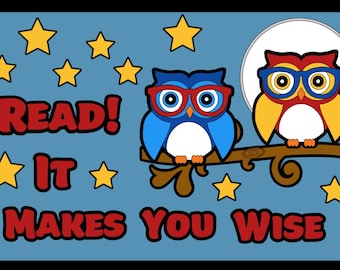 Read! It Makes You Wise Bulletin Board Kit: Owls, Stars, and Moon