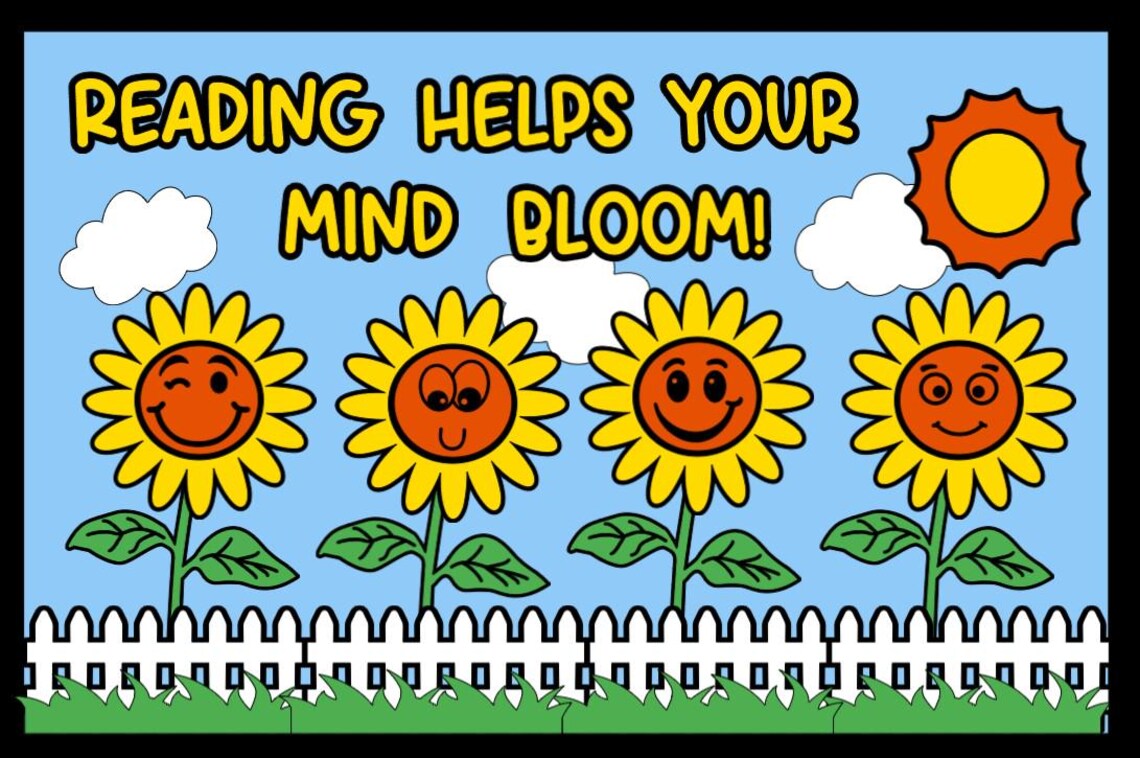 Reading Helps Your Mind Bloom Bulletin Board Kit: Classroom Decor - Etsy