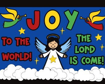 JOY To The World Bulletin Board Kit, Christmas, Jesus, Angels
