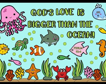 God's Love Is Bigger Than The Ocean Bulletin Board Kit
