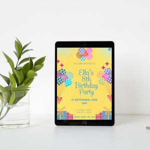 Kids Birthday Party Invitation Template | Animated Invitation | 3 printable sizes for Birthday Party Invitations | INSTANT Download | Edit