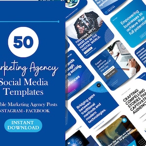 Postes d&#39;agence de marketing | Articles Canva modifiables | Publications Instagram | Publications Facebook Volume 1
