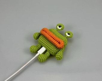 Handmade Crochet Frog AirPods Pro 3 Case: Weird Green Yarn Cover