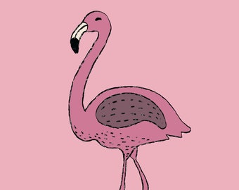 Flamingo, llama, hippo digital poster A4, digital graphic, girls bedroom, kids wall decor