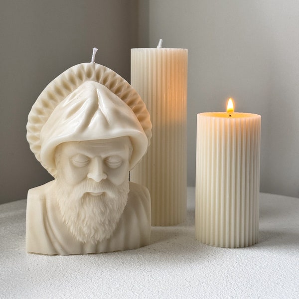 Religious Gifts Saint Charbel Candle Minimalist Home Decor Baptism Communion Gift St Charbel Icon Gifts Mother's Day Gift for Home