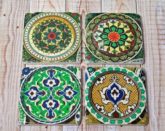 Set of four tile coasters