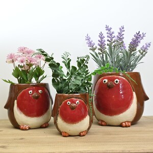 Robin ceramic planters image 1