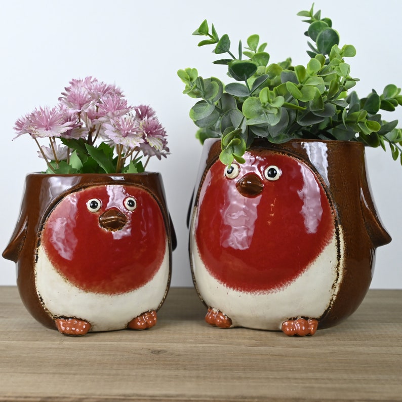 Robin ceramic planters image 2