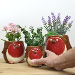 Robin ceramic planters image 4