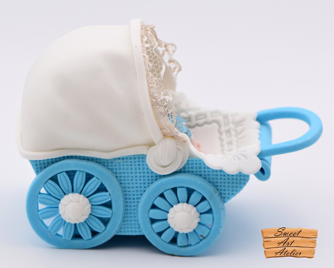 Edible Fondant Baby Decorative Cake Topper - Baby in a Stroller 4 ...