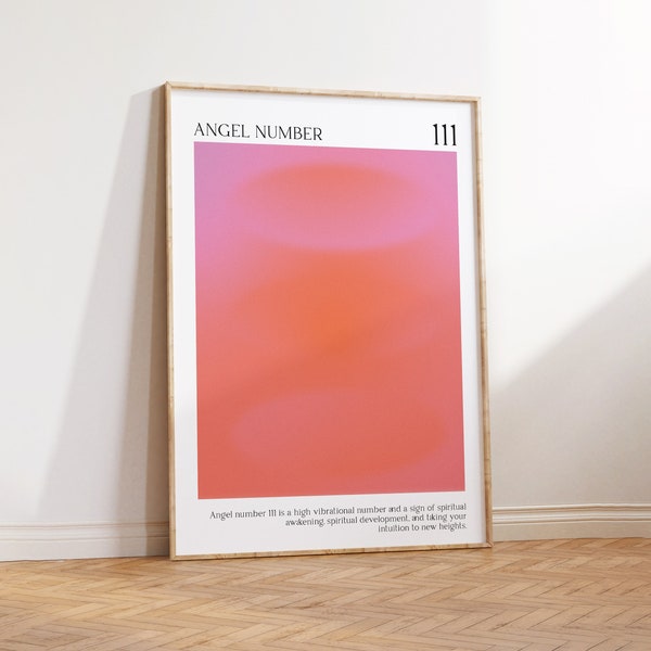 Angel Number 111 Printable Wall Art, Spiritual Art Print, Gradient Poster Art, INSTANT DIGITAL DOWNLOAD