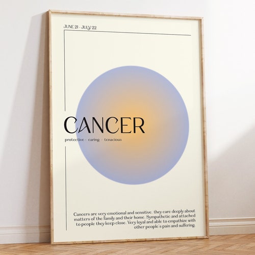 CANCER Star Sign Instant Download Print Zodiac Art Printable Etsy