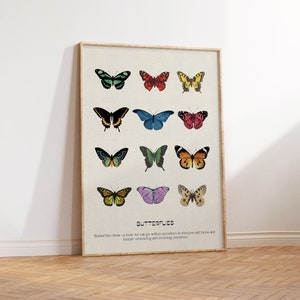 Vintage Butterflies Printable Poster, Instant Download Wall Art, Butterfly Home Decor, DIGITAL DOWNLOAD