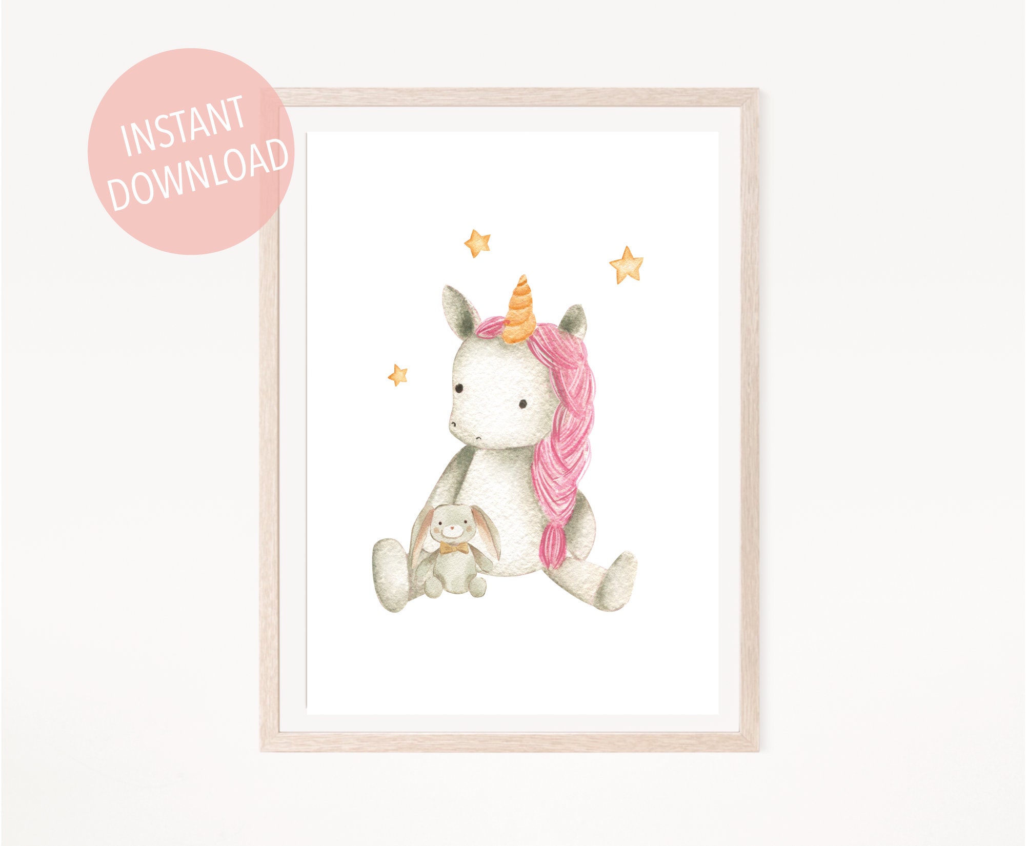 Baby Unicorn Printable Wall Art Unicorn Print For Girls | Etsy