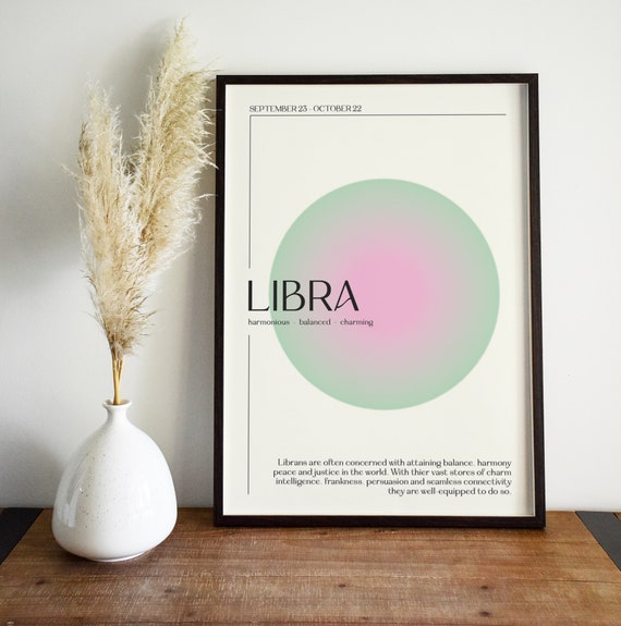 Art, Print, Poster Download Spiritual Aura Gradient Instant Printable, - Etsy LIBRA Art Wall DIGITAL DOWNLOAD , Sign Star Zodiac