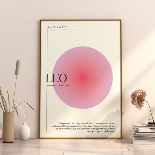 LEO Star Sign Instant Download Print Zodiac Art Printable Etsy