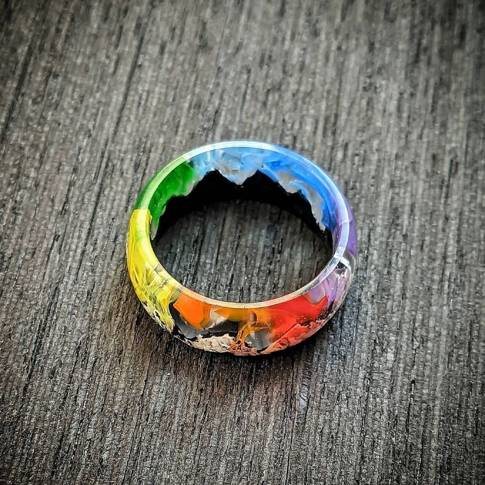 Handmade ring. Epoxy resin ring. New. Ring for a gift. Etsy