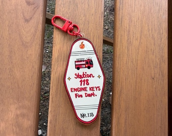 9-1-1 Engine Keys Motel Style Keychain Charm