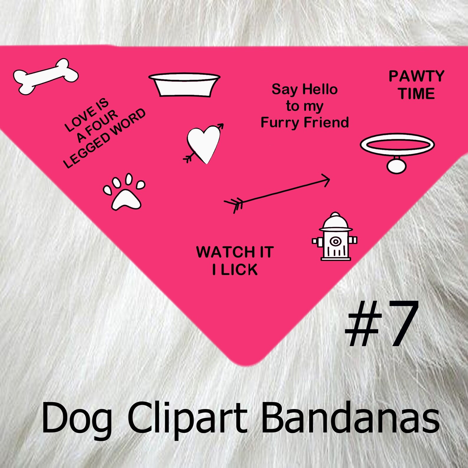 Dog Clipart Dog Bandanas Dog Clip Art Bandanas Dog Bandanas Etsy